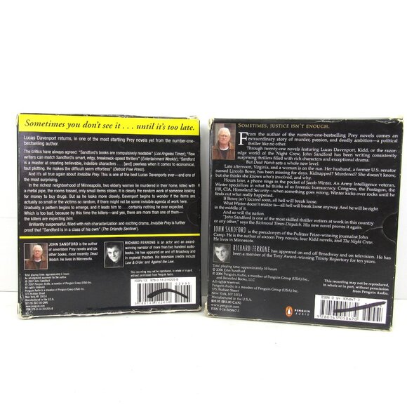 John Sandford Penguin Audio Audiobooks Lot of 2 Invisible Prey and Dead Watch - Picture 6 of 6